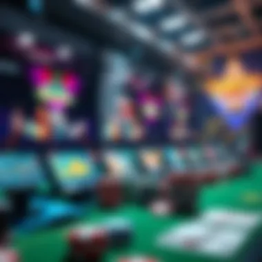 A digital representation of online gambling platforms showcasing various games