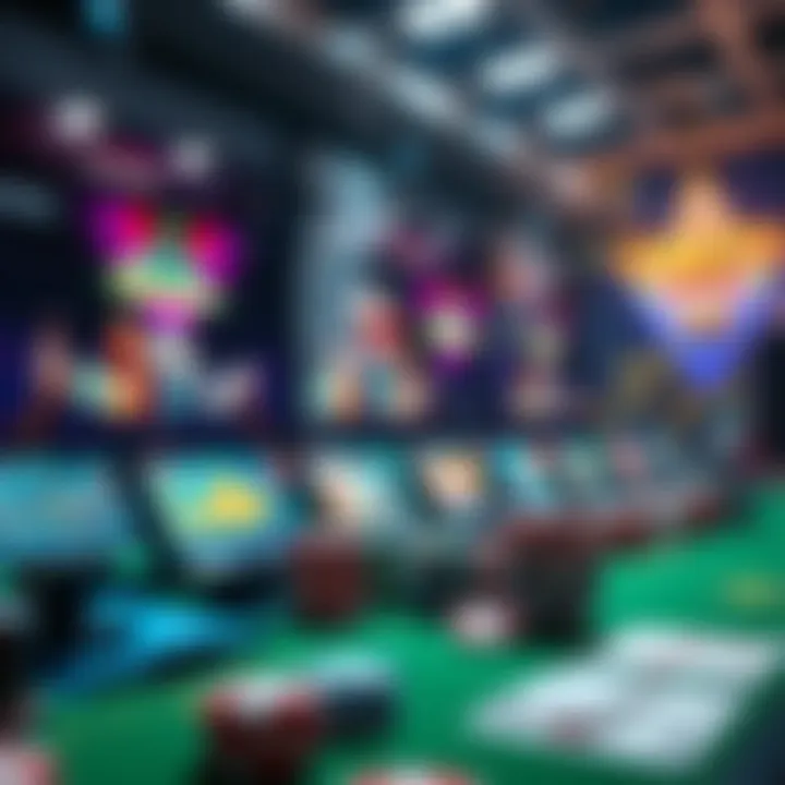 A digital representation of online gambling platforms showcasing various games