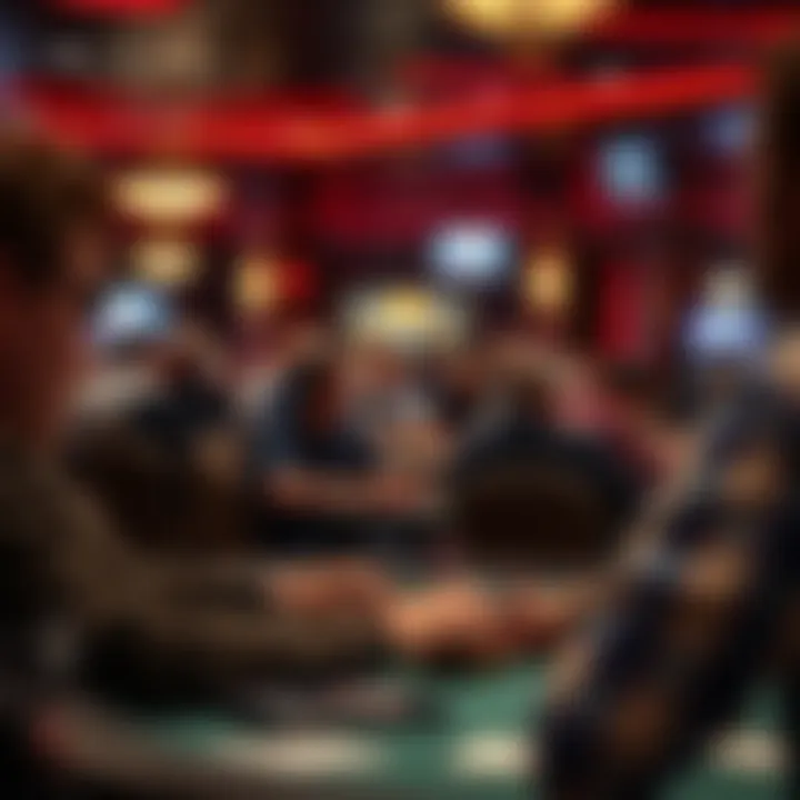 Busy poker room during a tournament