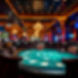 Poker table setup at Hollywood Casino