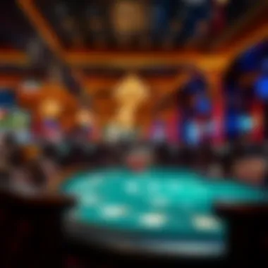 Poker table setup at Hollywood Casino