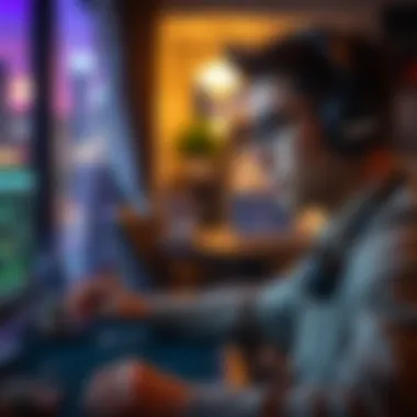 Online poker player at home