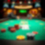 Pennsylvania poker table with chips and cards