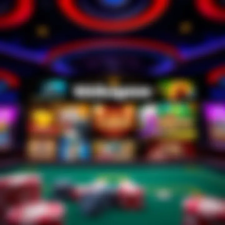Vibrant online gaming interface showcasing various casino games