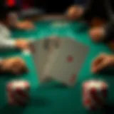 Strategic card placement during a blackjack game