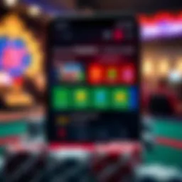 Illustration of mobile casino interface showing phone credit payment options