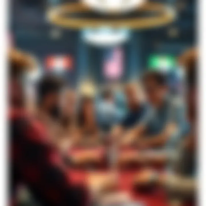 Community and Shared Knowledge A diverse group of contestants engaging in a spirited discussion about poker strategies and trends.