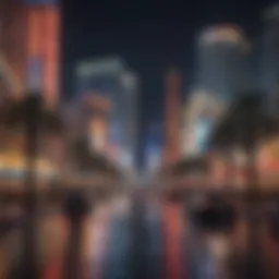 Scenic view of Las Vegas Strip at night