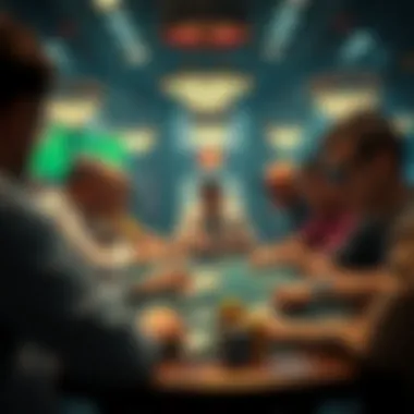 Players engaging in a high-stakes poker game