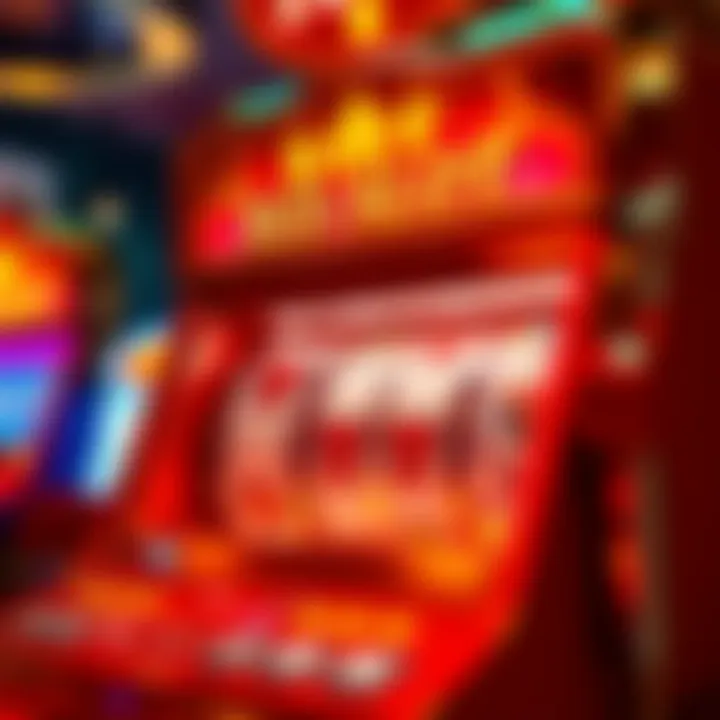 Vibrant red hot slot machine in action with spinning reels