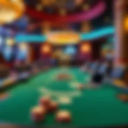 Luxurious poker table setup