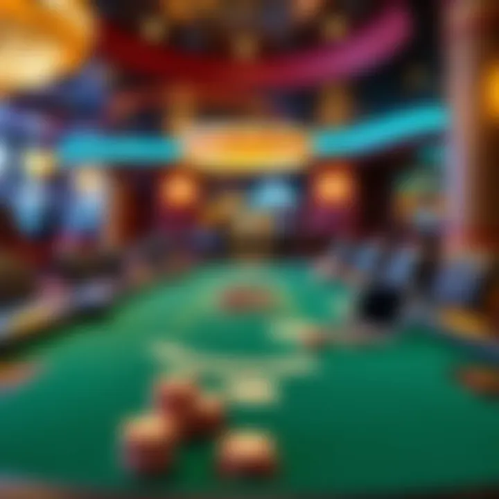 Luxurious poker table setup