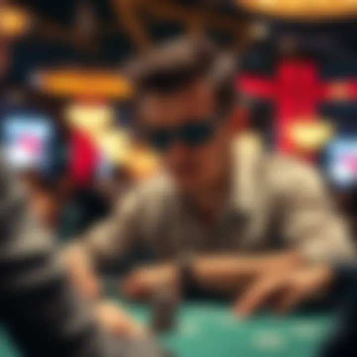 Strategic player engaged in a poker game