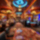 A panoramic view of the Silver Slipper Casino Buffet showcasing its elegant decor and vibrant atmosphere.