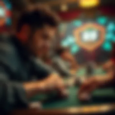 A dynamic poker table showcasing intense gameplay.