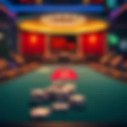 A vibrant Texas Hold'em poker table setup