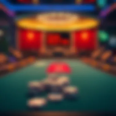 A vibrant Texas Hold'em poker table setup