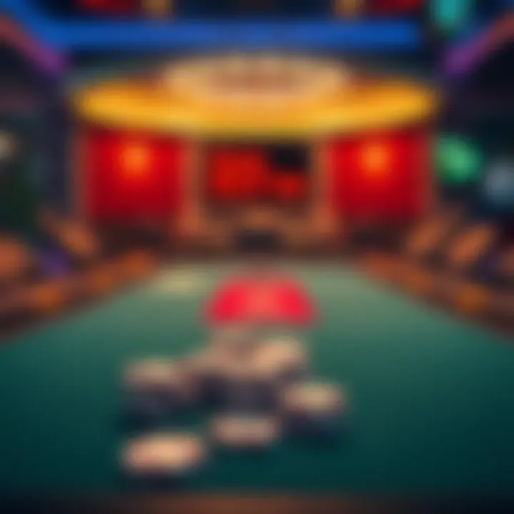 A vibrant Texas Hold'em poker table setup