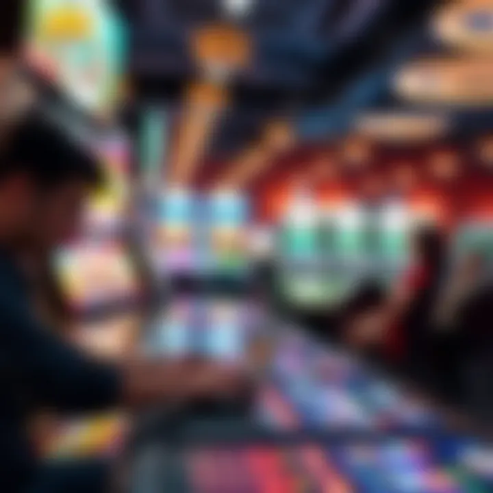 Technology Enhancing Gaming Experience A technology setup enhancing customer experience with interactive gaming options