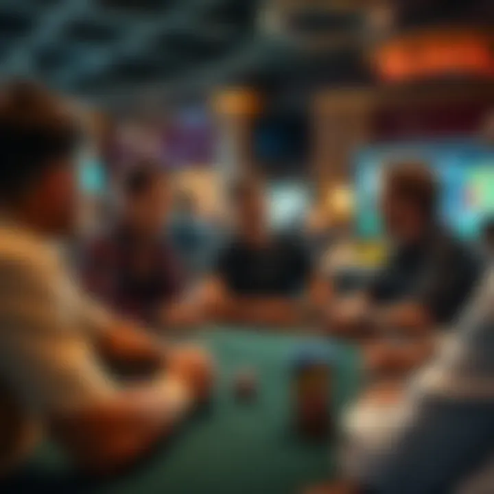 A group of friends gathered around a table, engaged in a lively discussion about gambling strategies