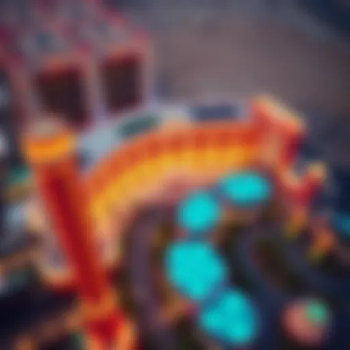 Aerial Perspective of The Palms Casino Resort Aerial view of The Palms Casino Resort showcasing its vibrant architecture