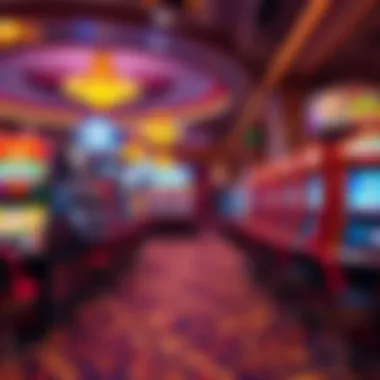 Vibrant Gaming Floor Vibrant casino gaming floor with slot machines