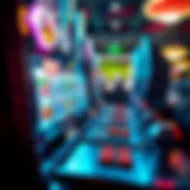 An engaging view of a physical slot machine, showcasing bright lights and symbols