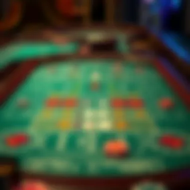 Craps table layout showcasing various betting options