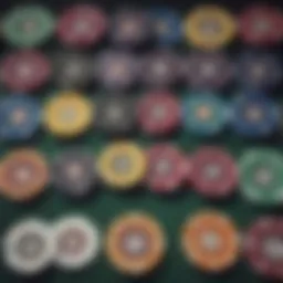 Variety of poker chips showcasing different colors and designs