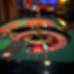 Roulette table layout showcasing numbers and colors
