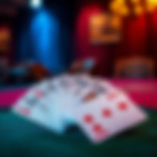 A hand of five playing cards laid out on a table