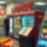 Lottery ticket display at a retail store