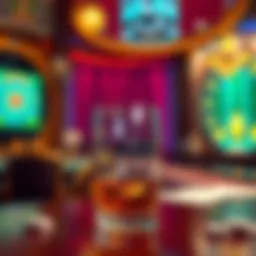 A glass of aged whiskey with a casino backdrop