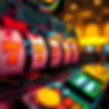 Close-up of a winning combination on a red hot slot machine