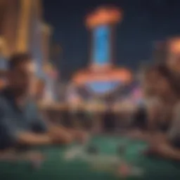 The iconic Las Vegas Strip illuminated at night, showcasing the vibrant atmosphere of the World Poker Tournament.